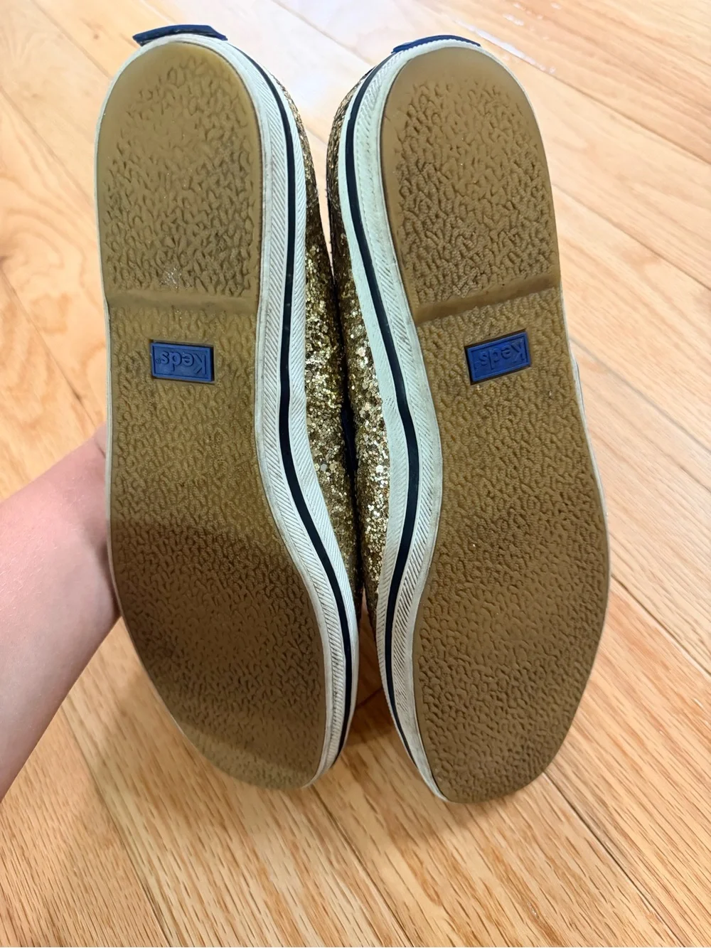 Women’s Kate Spade Gold Glitter Lace-Up Sneakers (Size 9.5)
